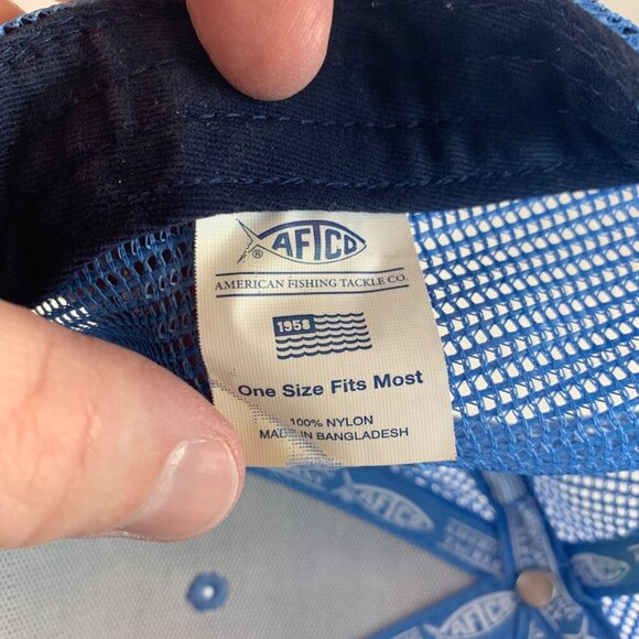 AFTCO Mens Blue Snapback Trucker Hat - Picture 5 of 5
